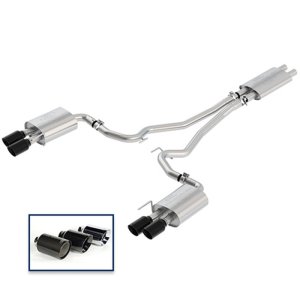 Ford Mustang Performance Exhaust - Rear - Ford Racing - Cat-Back Touring Exhaust System - Black Chrome - 2018 Ford Mustang Performance Exhaust - Rear - Ford Racing - Cat-Back Touring Exhaust System - Black Chrome - 2018